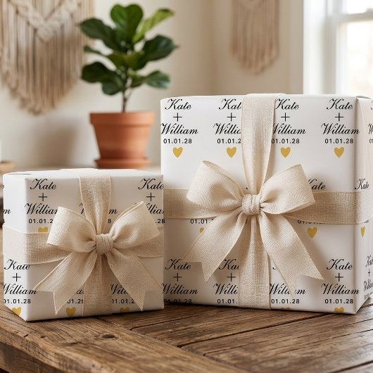 Huwelijkscadeau | Elegant script bruiloftsshower Cadeaupapier