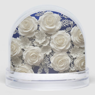 Huwelijkscadeau Elegante Witte Decoratieve Rozen Sneeuwbol