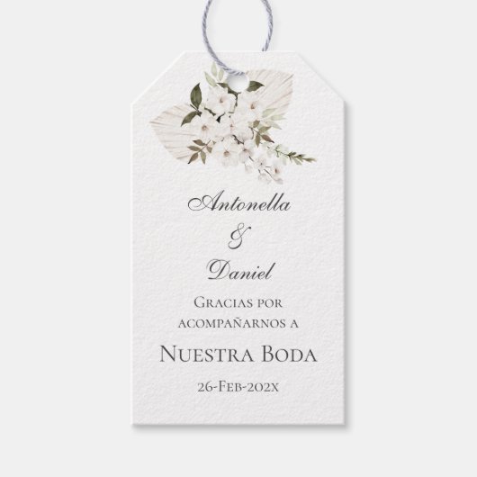 Huwelijkscadeau label in het Spaans Cadeaulabel (Voorkant)