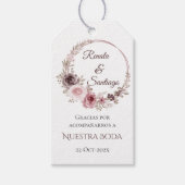 Huwelijkscadeau label in het Spaans Cadeaulabel (Voorkant)