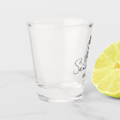 Huwelijkscadeau met eigen naam bruid shot glas (Links)