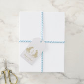 Huwelijkscadeau met gouden monogram Vintage Cadeaulabel (Met Touw)