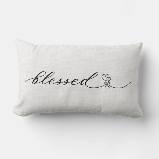 Huwelijkscadeau met 'Rustic Blessed Heart Script' Kussen (Voorkant)