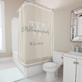 Huwelijkscadeau Minimale Familie Monogram Script R Douchegordijn