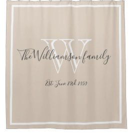 Huwelijkscadeau Minimale Familie Monogram Script R Douchegordijn