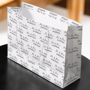 Huwelijkscadeau Mr en Mrs gepersonaliseerde naamco Groot Cadeauzakje