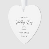 Huwelijkscadeau Net Getrouwd Aandenken Ornament (voorkant)