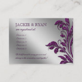 Huwelijkscadeau Registratie Kaart paarse schitteri (Achterkant)