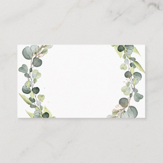 Huwelijkscadeau Registry Eucalyptus Green Visitekaartje (Achterkant)