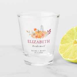 Huwelijkscadeau voor bruidsmeisje met pompoen herf shot glas