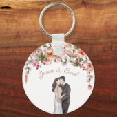 Huwelijkscadeau voor bruiloftsgasten in waterverf  sleutelhanger (Voorkant)