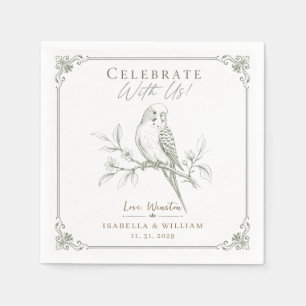Huwelijkscadeau voor parkiet liefhebbers, Aangepas Servet
