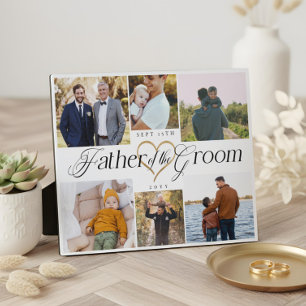 Huwelijkscadeau voor vader met hartvormige foto co fotoplaat