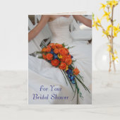 Huwelijkscadeaukaart met eigen tekst voor bruidsfe kaart (Gele Bloem)