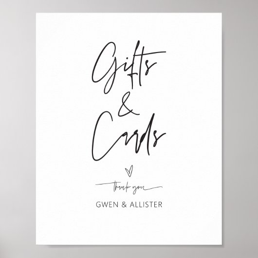 Huwelijkscadeaukaart Teken Tafel Ontvangst Poster (Voorkant)