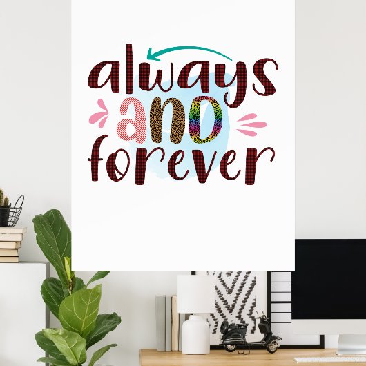 Huwelijkscadeaus | Altijd en altijd Poster (Thuiskantoor)