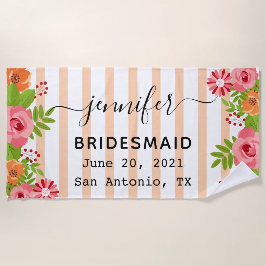 Huwelijkscadeaus Bachelorette Party Gift, bruiloft Strandlaken (Voorkant)