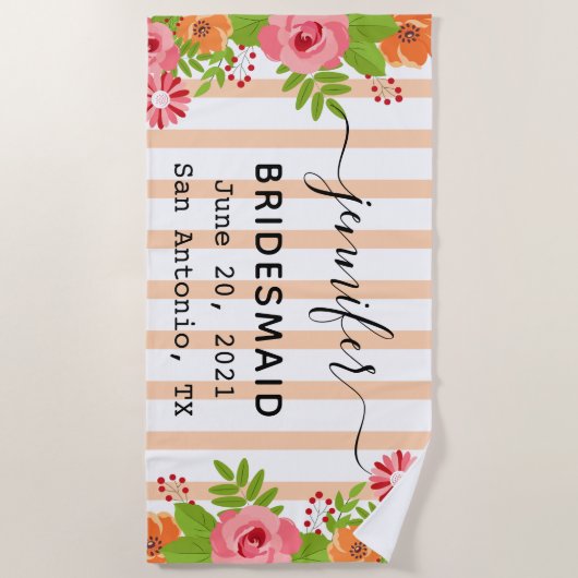 Huwelijkscadeaus Bachelorette Party Gift, bruiloft Strandlaken (Voorkant)