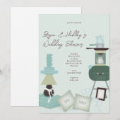 Huwelijkscadeaus doucheuitnodiging kaart (Voorkant / Achterkant)