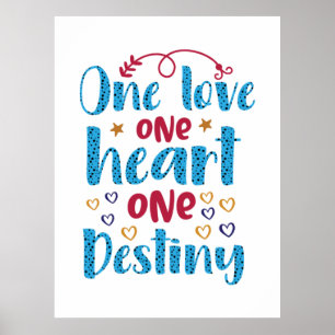 Huwelijkscadeaus   Eén liefdeséén hart één bestemm Poster