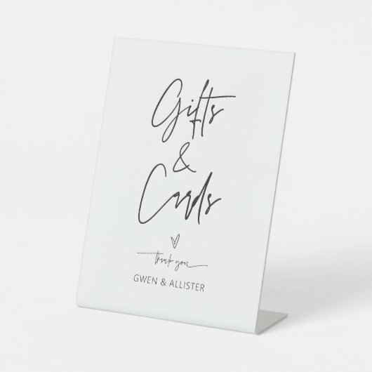 Huwelijkscadeaus en Kaarten Tafelvoetteken Reclamebord Met Voetstuk (Voorkant)