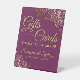 Huwelijkscadeaus & kaarten Hartelijk dank, magenta Reclamebord Met Voetstuk