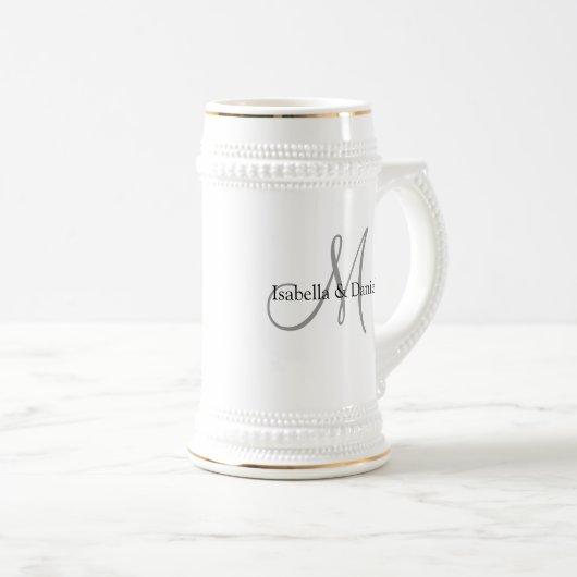 Huwelijkscadeaus Mok Monogrammen (Voorkant rechts)