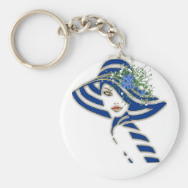 Huwelijkscadeaus van blauwe lentevloeren sleutelhanger