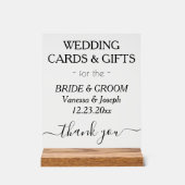 Huwelijkscadeaus Wit Zwart Namen Wissen Acryl Bord (Voorkant)