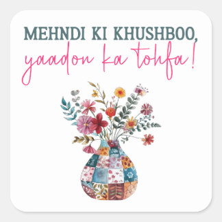 huwelijkscadeautas vierkante sticker