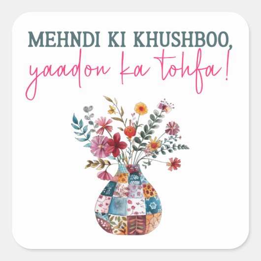 huwelijkscadeautas vierkante sticker (Voorkant)