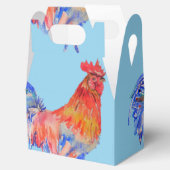 Huwelijkscaketaart Favorietendoos Haan Rood Blauw Bedankdoosjes (Geopend)