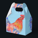 Huwelijkscaketaart gunstdoos Haan Rood Blauw Bedankdoosjes<br><div class="desc">Huwelijkscaketaart gunst dozen,  Volledig aanpasbaar. Ontworpen vanuit een van mijn aquarelschilderijen.</div>