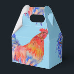 Huwelijkscaketaart gunstdoos Haan Rood Blauw Bedankdoosjes<br><div class="desc">Huwelijkscaketaart gunst dozen,  Volledig aanpasbaar. Ontworpen vanuit een van mijn aquarelschilderijen.</div>