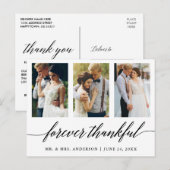 Huwelijkscalligrafie Altijd Dankbaar 3 Foto Briefkaart (Voorkant / Achterkant)