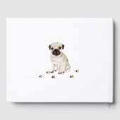 Huwelijkscalligrafie voor Pug-puppyhuisdier Gastenboek (Achterkant)