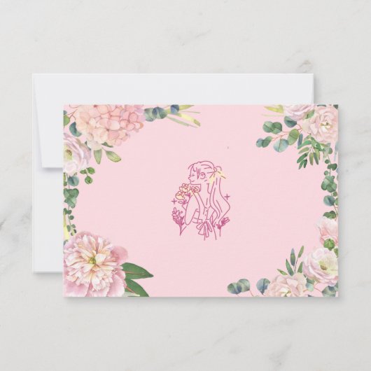 Huwelijksceremonie Bloemenmeisje Uitnodiging Kaart (Achterkant)