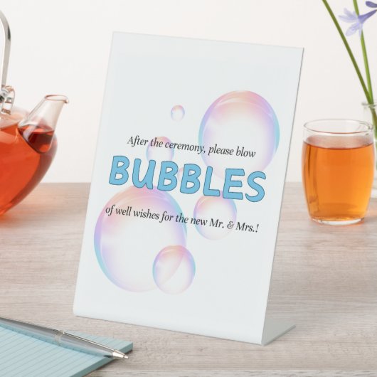Huwelijksceremonie Bubble Verstuur teken Reclamebord Met Voetstuk (Insitu)