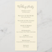 huwelijksceremonie | Klassieke route Programmakaart (Achterkant)