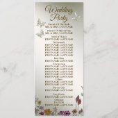 Huwelijksceremonie Kleurrijke Tuin Bloemen Rustiek Programmakaart (Achterkant)