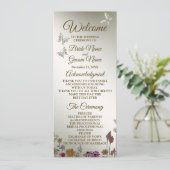 Huwelijksceremonie Kleurrijke Tuin Bloemen Rustiek Programmakaart (Staand voorkant)