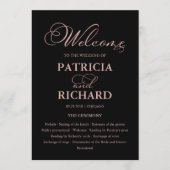 Huwelijksceremonie Orde van Service Elegant Progra Programmakaart (Voorkant)