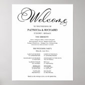 Huwelijksceremonie Programma Elegante Calligrafie Poster (Voorkant)