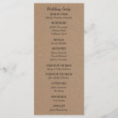 Huwelijksceremonie programma | kraftpapier programmakaart (Achterkant)