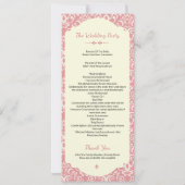 Huwelijksceremonie programma sjabloon (Achterkant)