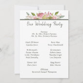 Huwelijksceremonie Programma Waterverf Roze Rozen (Achterkant)