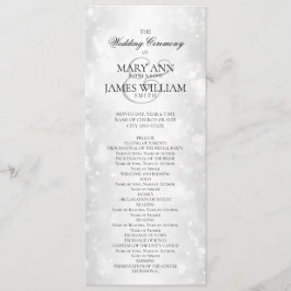 Huwelijksceremonie Programma Zilveren Shimmer Ligh Programmakaart