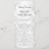 Huwelijksceremonie Programma Zilveren Shimmer Ligh Programmakaart (Voorkant)