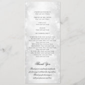 Huwelijksceremonie Programma Zilveren Shimmer Ligh Programmakaart (Achterkant)