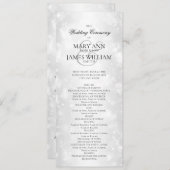 Huwelijksceremonie Programma Zilveren Shimmer Ligh Programmakaart (Voorkant / Achterkant)